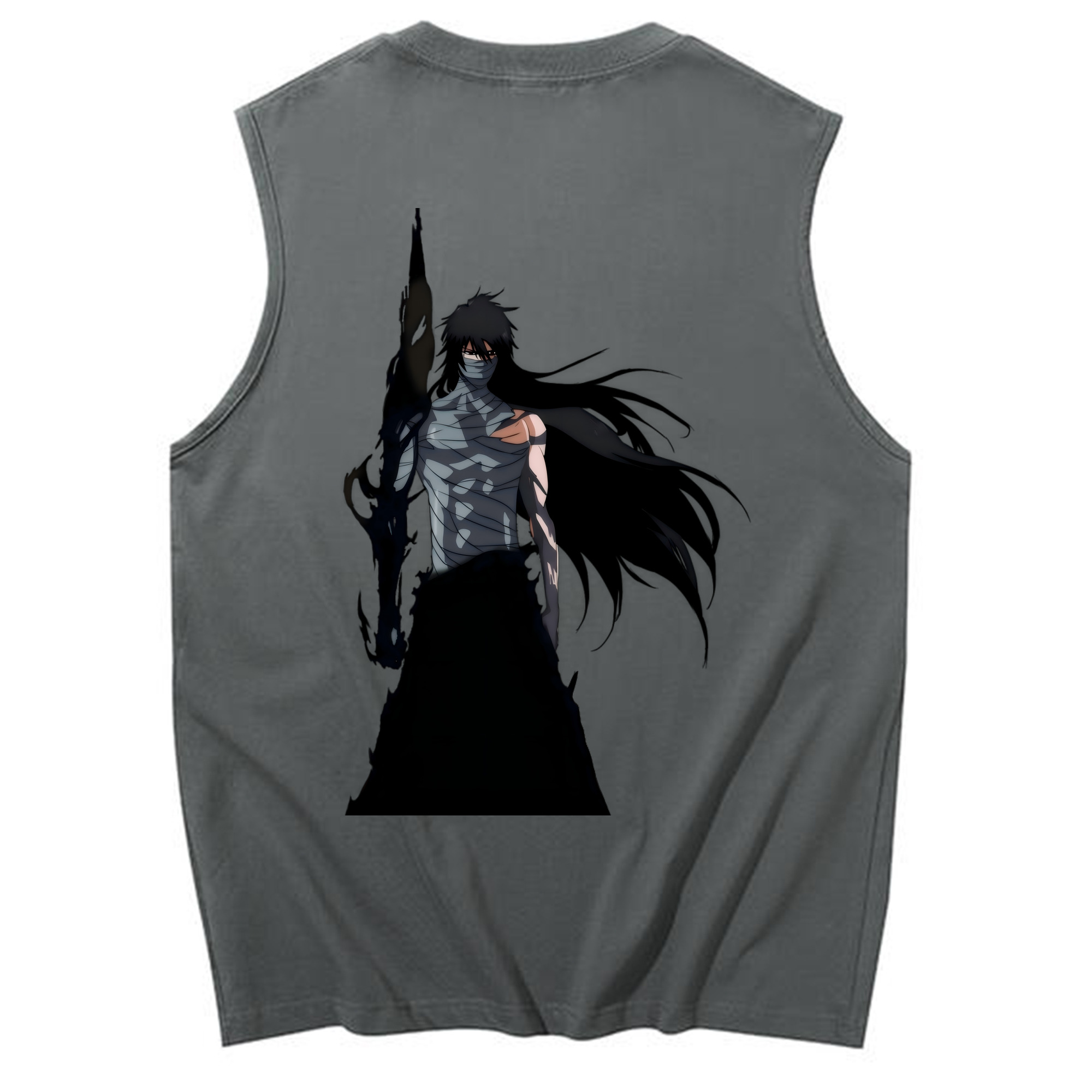 （画像用） ブリーチ 黒崎一護（くろさき いちご）BLEACH Kurosaki Ichigo コットン100％タンクトップ（背面プリント）